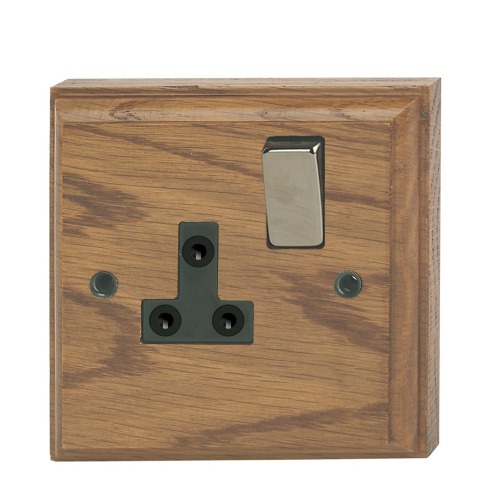 15AMP SOCKET 3X3 OAK WOOD