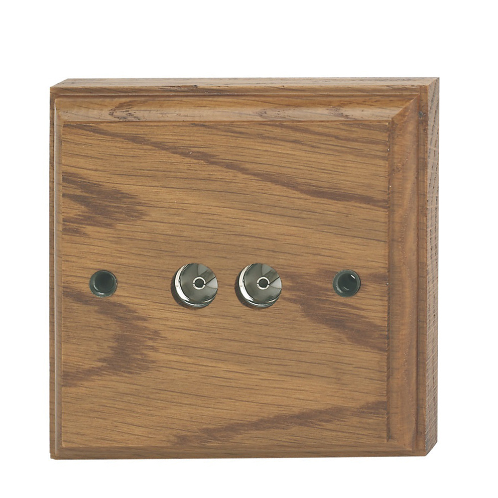 DOUBLE TV OUTLET OAK WOOD