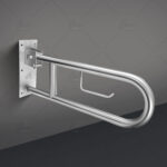 B BAGNO Foldable Stainless Steel Handicap Grab Bar with Tissue Holder - 8814