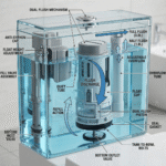 B BAGNO One-Piece WC Dual Flush Fittings OP BD-LARGE BFLG03