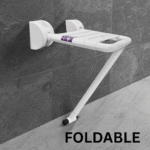B BAGNO BDS02 Heavy-Duty Wall-Mounted Folding Shower Seat - BDS02