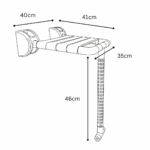 B BAGNO BDS02 Heavy-Duty Wall-Mounted Folding Shower Seat - BDS02