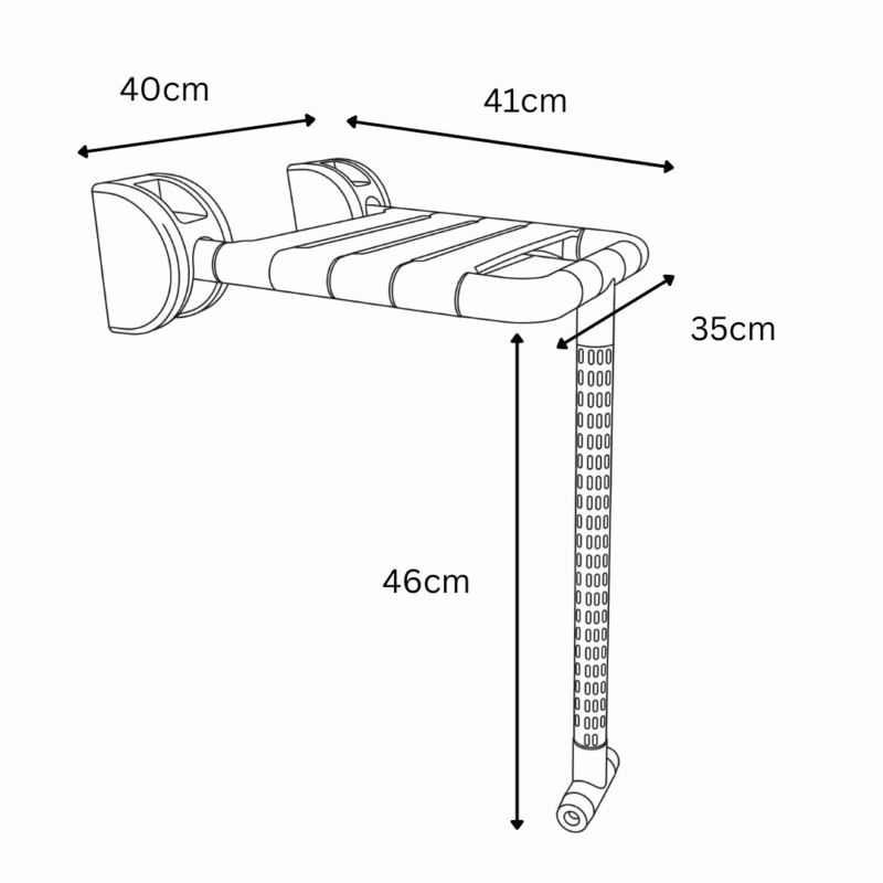B BAGNO BDS02 Heavy-Duty Wall-Mounted Folding Shower Seat - BDS02