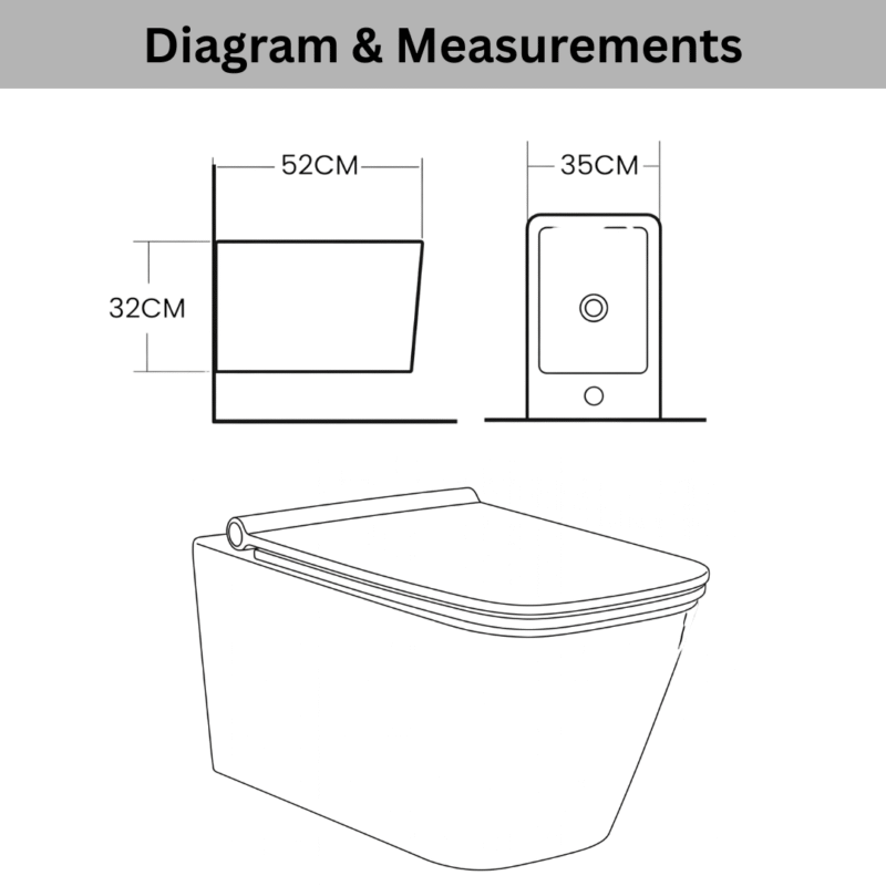 B BAGNO Wall Hung Water Closet - WCWH01