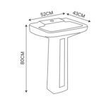 WASH BASIN WB07 FULL PEDESTAL