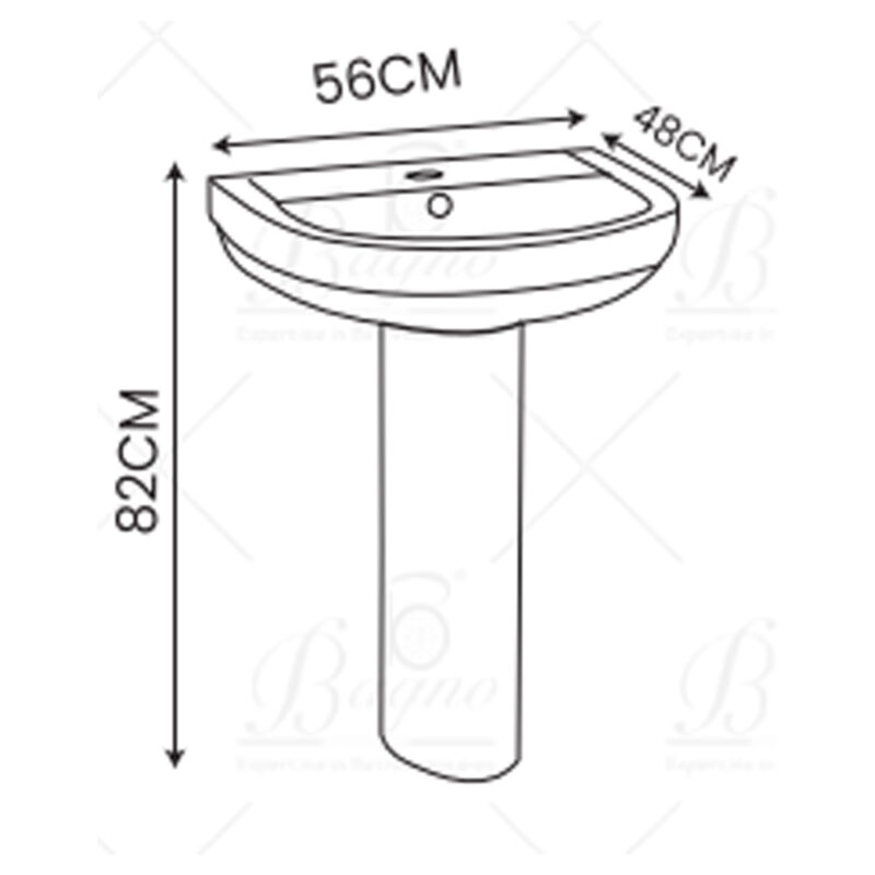 WASH BASIN WB06 FULL PEDESTAL