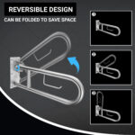 B BAGNO Foldable Stainless Steel Handicap Grab Bar with Tissue Holder - 8814