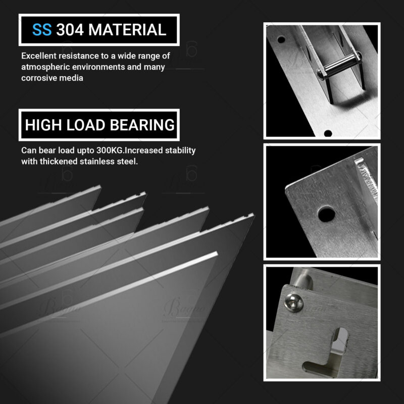 B BAGNO Foldable Stainless Steel Handicap Grab Bar with Tissue Holder - 8814