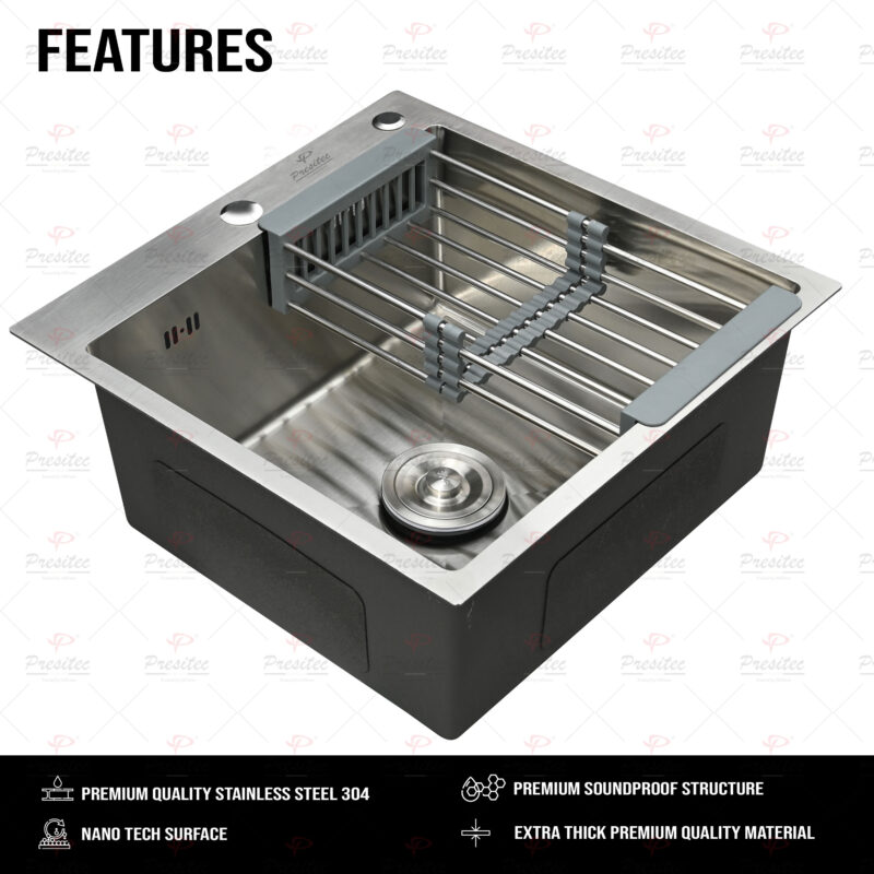 PRESITEC KITCHEN SINK SS4040, 40x40cm