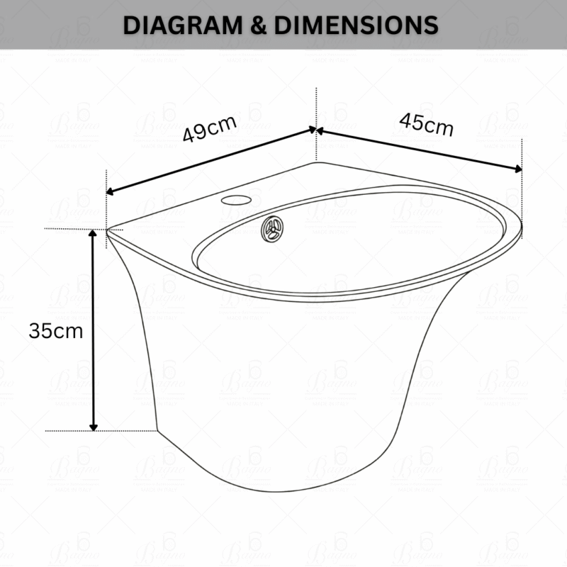B BAGNO Wall Hung Wash Basin - WHB01