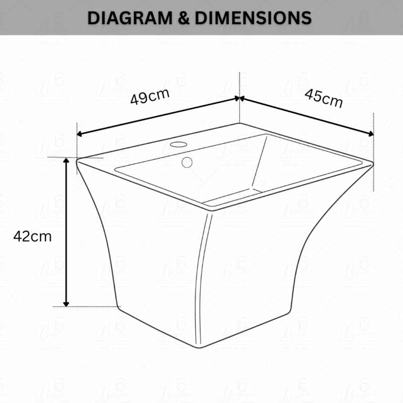 B BAGNO Wall Hung Wash Basin - WHB09