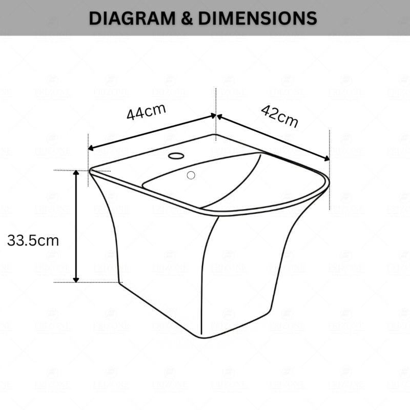 FRIZONE Wall Hung Wash Basin - WHB11 CRV