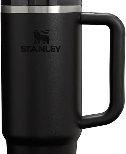 Stanley Quencher H2.0 FlowState Stainless Steel Vacuum Insulated Tumbler with Lid and Straw for Water, Iced Tea or Coffee, Smoothie and More, Black 2.0, 30oz