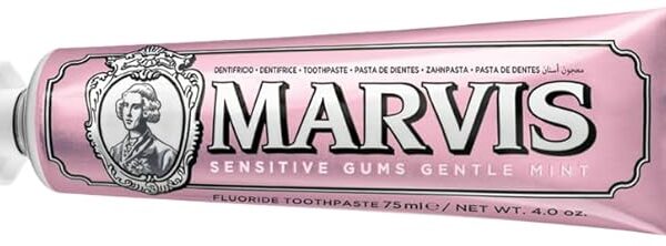 Marvis Sensitive Gums Gentle Mint Toothpaste, 75 ml, Sensational Flavoured Toothpaste Helps Remove Plaque & Reduce Gum Sensitivity, Lasting Freshness