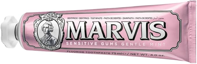 Marvis Sensitive Gums Gentle Mint Toothpaste, 75 ml, Sensational Flavoured Toothpaste Helps Remove Plaque & Reduce Gum Sensitivity, Lasting Freshness