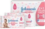 Johnson's Baby Wipes - Gentle All Over, Leaves skin soft and feeling healthy, Leaves no unwanted residue behind, alcohol-free, 216 wipes
