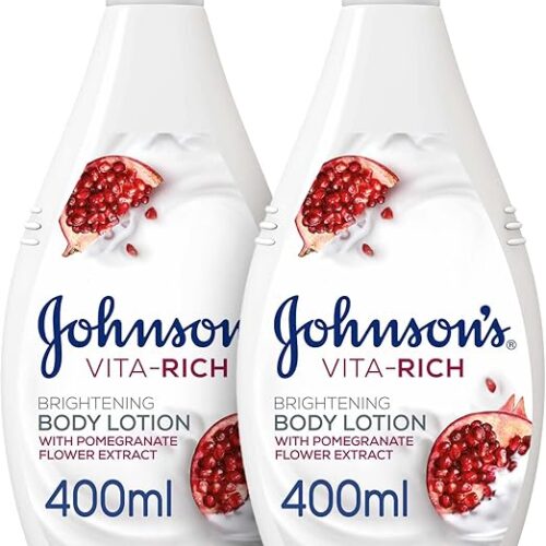 Johnson's Body Lotion - Vita-Rich, Brightening Pomegranate Flower, Enriched with pomegranate extract and shea butter, 24-hour comfort, 400ml, 1+1 FREE