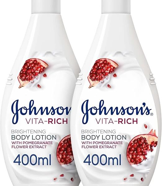 Johnson's Body Lotion - Vita-Rich, Brightening Pomegranate Flower, Enriched with pomegranate extract and shea butter, 24-hour comfort, 400ml, 1+1 FREE