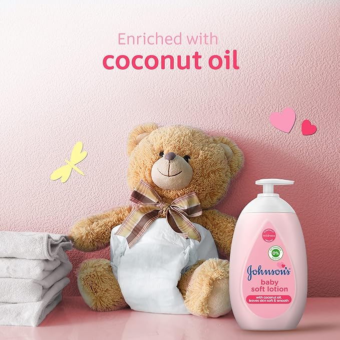 Johnson's Baby Soft Lotion, 24 Hour Moisture. Clinically Proven Mildness formula specifically design for baby’s delicate skin, 500ml