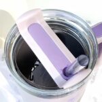 Quencher H2.0 FlowState Vacuum Insulated Tumbler with Straw, Lid, Spill Stopper, Cleaning Brush & Random Topper for Water, Iced Tea, Coffee & Smoothies – | 1.2L 40 oz Orchid |