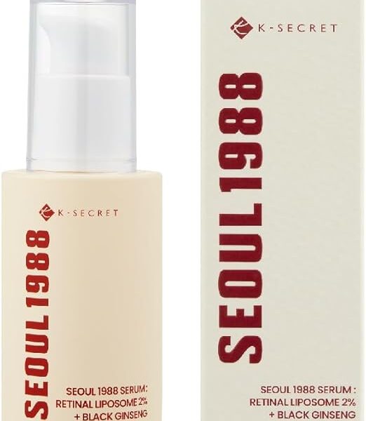 KSECRET SEOUL 1988 Serum : Retinal Liposome 2% + Black Ginseng, 30ml/1.01fl.oz | 58% Black Ginseng Extract with Retinal, Bakuchiol, Vitamin C & 3 Peptides for Wrinkle Care | Korean Skincare |