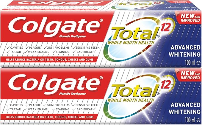 Colgate Total 12 Advanced Whitening Toothpaste 100ml (2 pack)