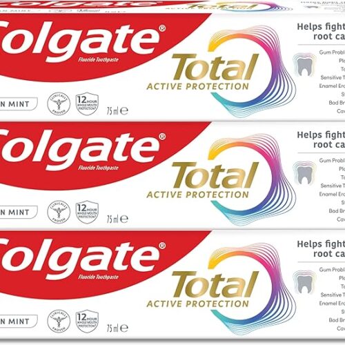 Colgate Total Active protection, toothpaste, Clean Mint, Helps stop problems before they start, 3x75ml