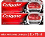 Colgate Optic White Charcoal Whitening Toothpaste 75ml Pack Of 2