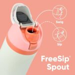 Owala FreeSip Insulated Stainless Steel Water Bottle with Straw for Sports and Travel, BPA-Free, 24-Ounce, Shy Marshmallow