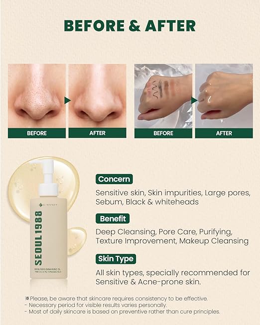 K-SECRET SEOUL 1988 Cleansing Oil : Pine Cica 1% + Probiotics