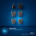 Philips Multigroom 3000 MG3720/33 | 7-in-1 All-in-One Trimmer for Face & Hair | Maintenance-Free Blades, Nose & Ear Trimmer | 60min Cordless Use, Includes Nose & Ear Trimmer, Hair & Beard Combs