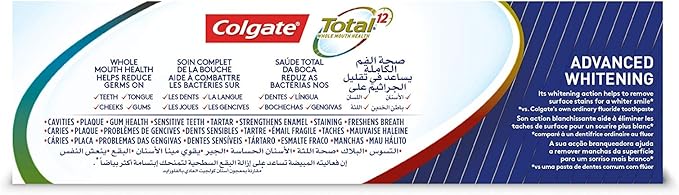 Colgate Total 12 Advanced Whitening Toothpaste 100ml (2 pack)
