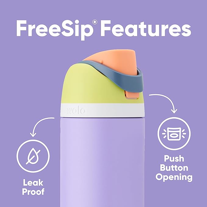 Owala FreeSip Insulated Stainless Steel Water Bottle with Straw for Sports and Travel, BPA-Free, 24-Ounce, Shy Marshmallow