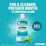 Listerine, Cool Mint Daily Mouthwash, Mint Flavour, kills 99% of germs that cause plaque and bad breath, when used twice daily, 500ml (Pack of 3)