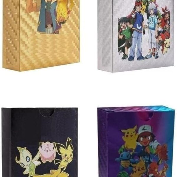 TECH LOGO ELECTRONICS 220 PCS Gold+Black+Silver+Rainbow Foil Card Assorted TCG Deck Box - V Series Vmax GX Rare Golden and Common-Rare Mystery Card (Gold+Black+Silver+Rainbow)
