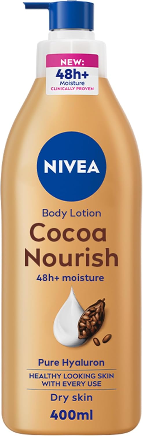 NIVEA Body Lotion for Dry Skin, Cocoa Butter, 5in1 Complete Care, 48H Deep Moisture, 400ml
