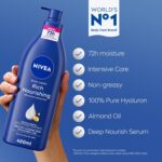 NIVEA Body Lotion for Dry to Very Dry Skin, Rich Nourishing, 5in1 Complete Care, 72H Intense Moisture, 2x400ml, Pack of 2