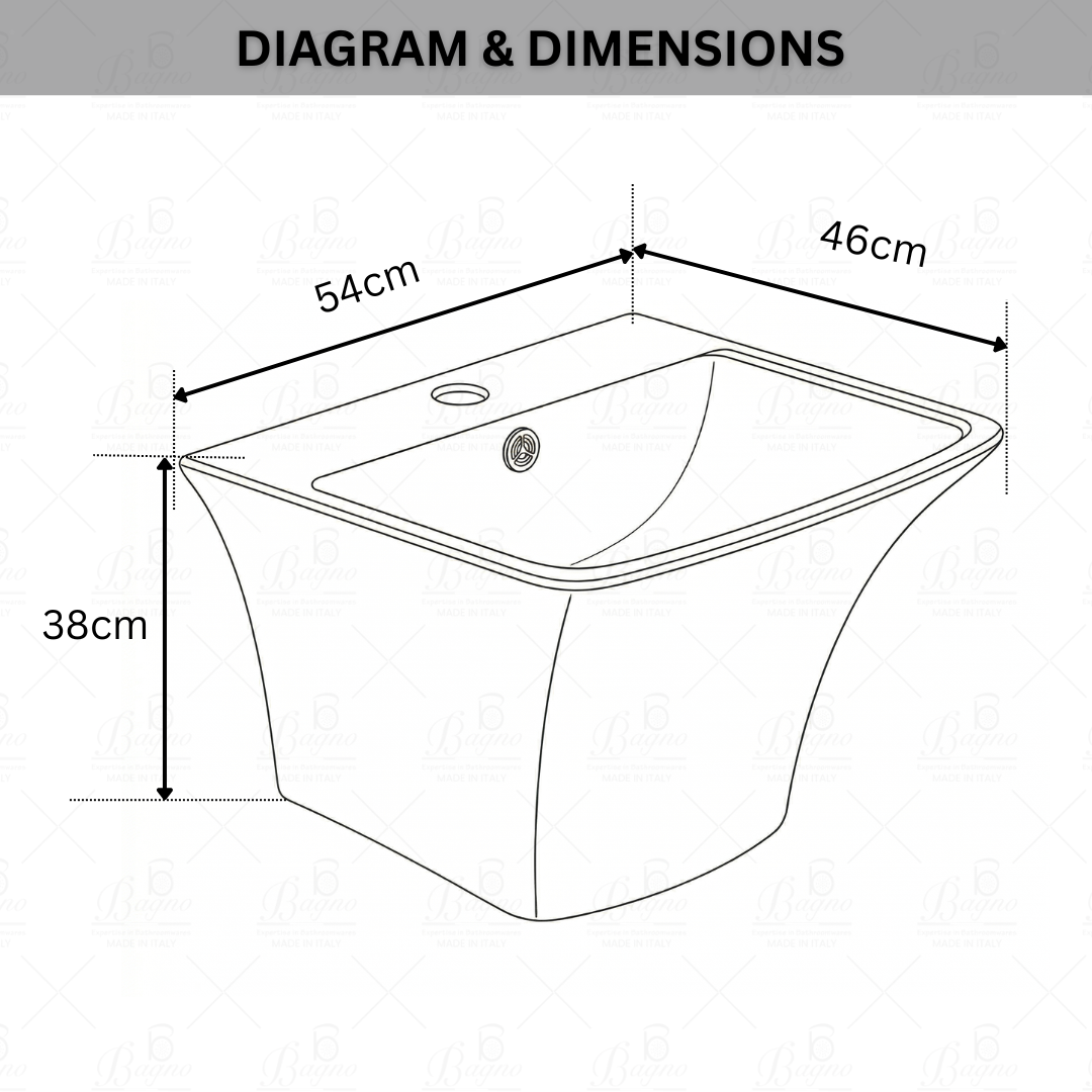 B BAGNO Wall Hung Wash Basin - WHB03