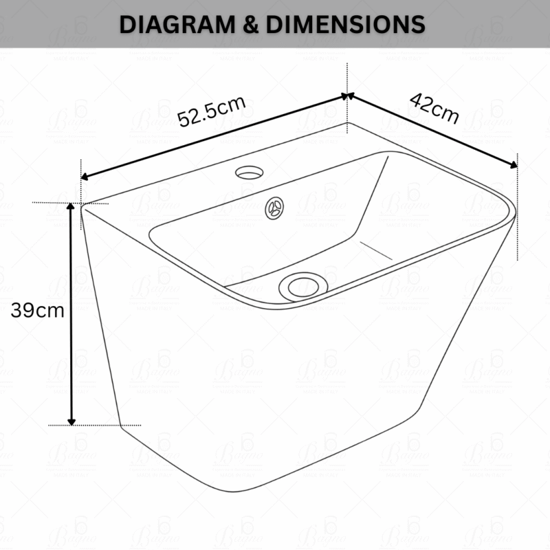 B BAGNO Wall Hung Wash Basin - WHB07