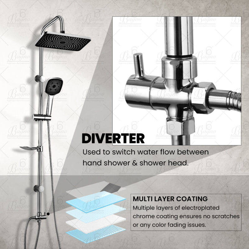 B BAGNO Shower Kit 85-7C Square