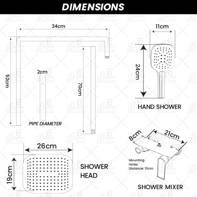 B BAGNO Shower System - 3403-2