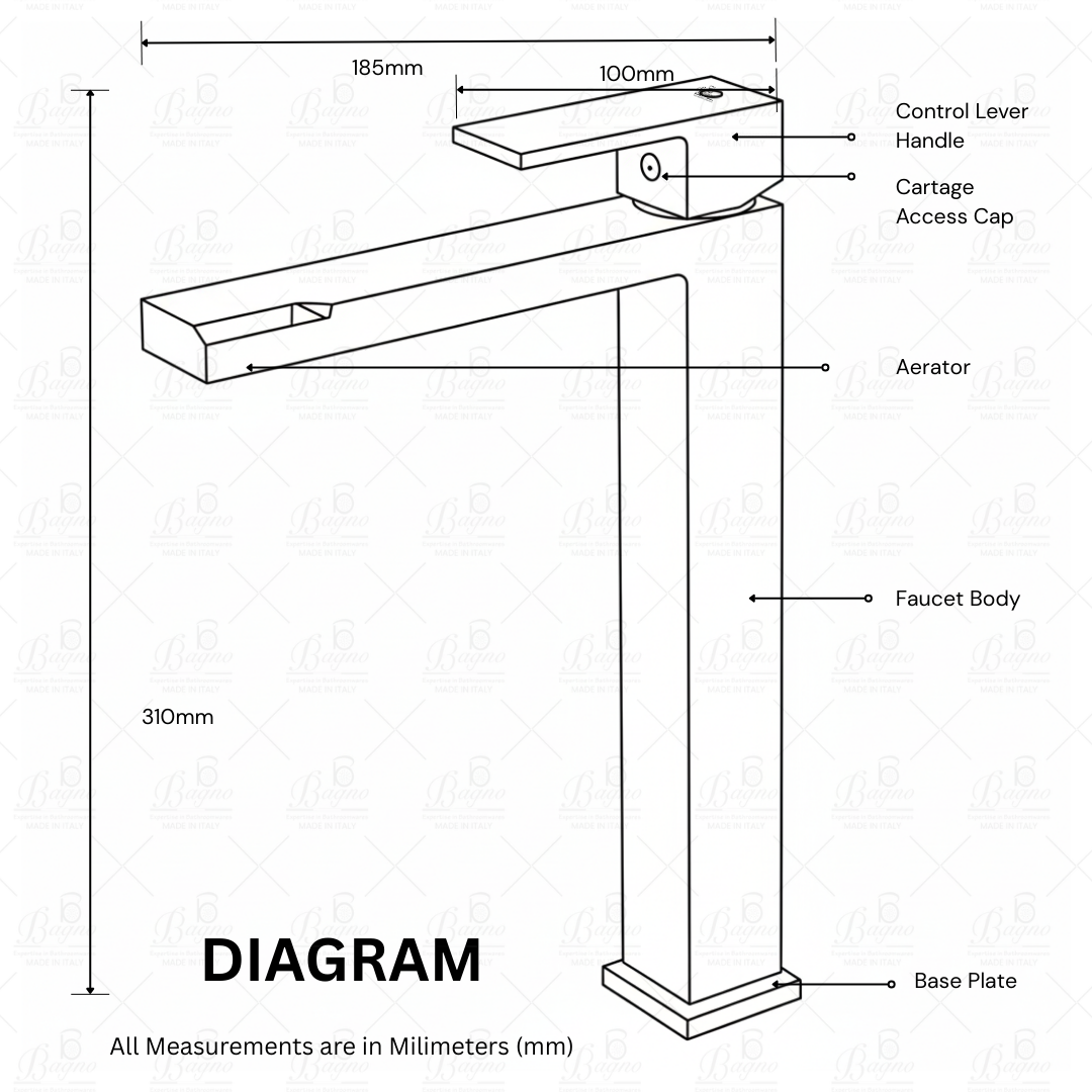 B BAGNO Premium Long Basin Faucet - Premium  Series - P02
