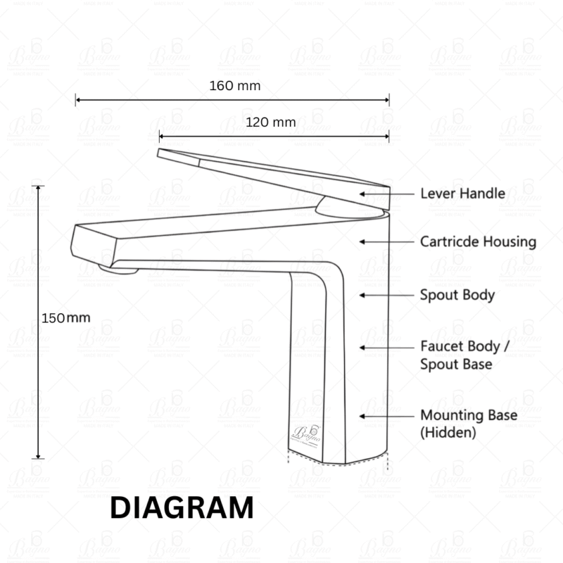 B BAGNO Premium Basin Faucet -Crystal Series C01