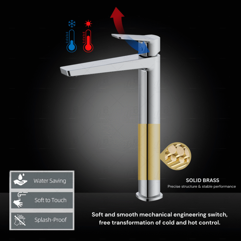 B BAGNO Premium Long Basin Faucet - Adeen Series - A02