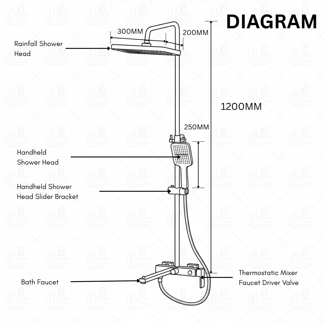 B BAGNO Shower System - Premium Series P04