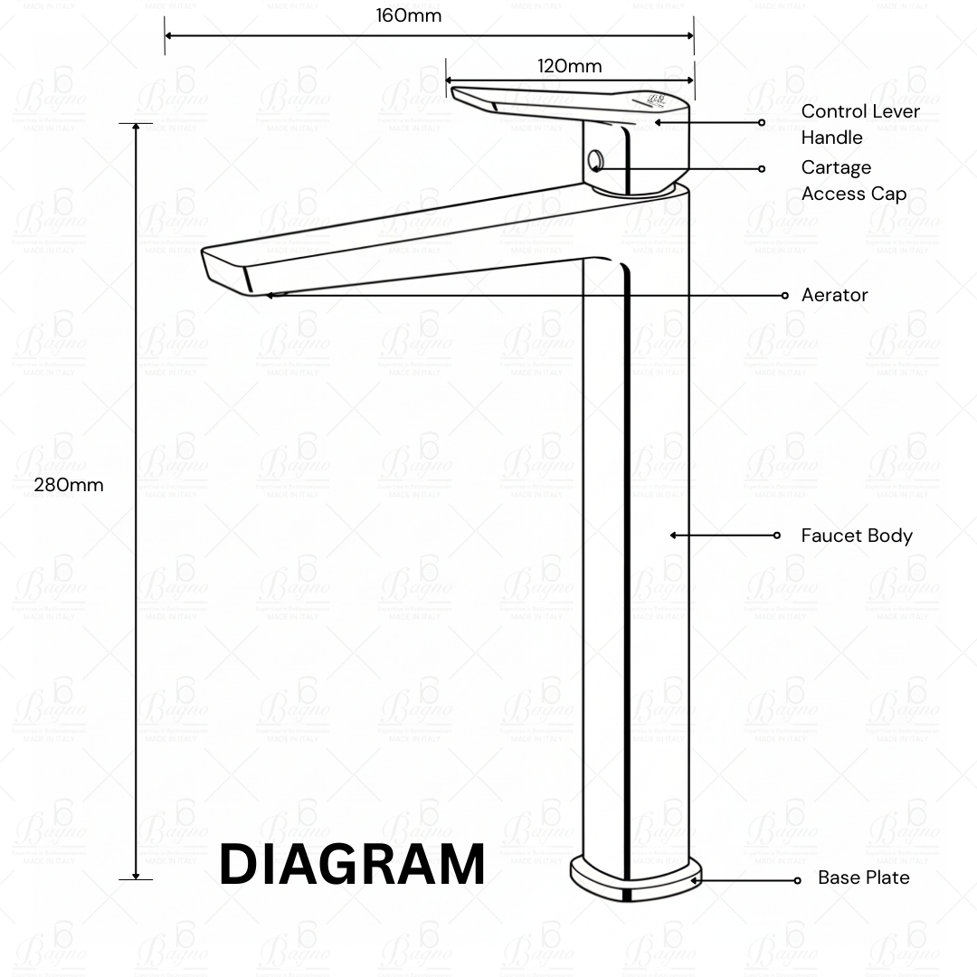 B BAGNO Premium Long Basin Faucet - Adeen Series - A02