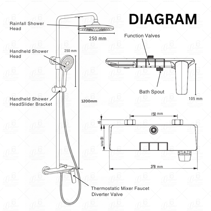 B BAGNO Shower System - Royal Series R04