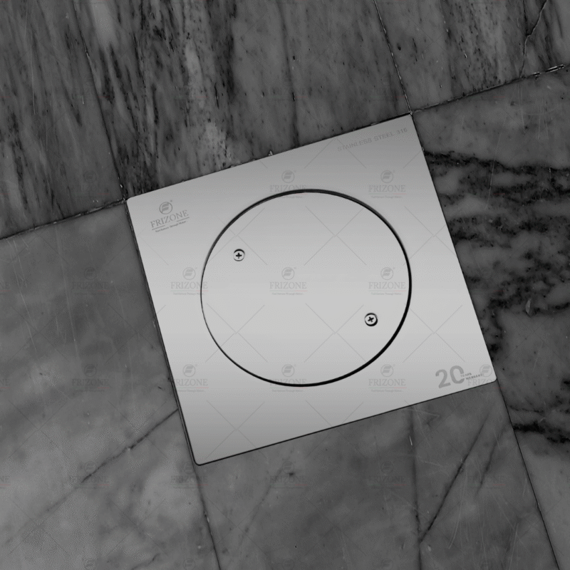 FRIZONE Stainless Steel 316 Cleanout Floor Drain - FD11 – 20×20 cm