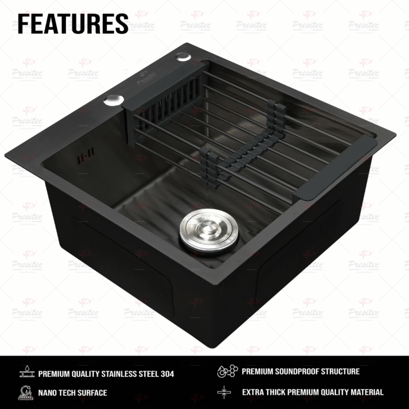 PRESITEC Premium Nano-Coated Stainless Steel Single Bowl Kitchen Sinks