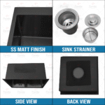 PRESITEC Premium Nano-Coated Stainless Steel Single Bowl Kitchen Sinks